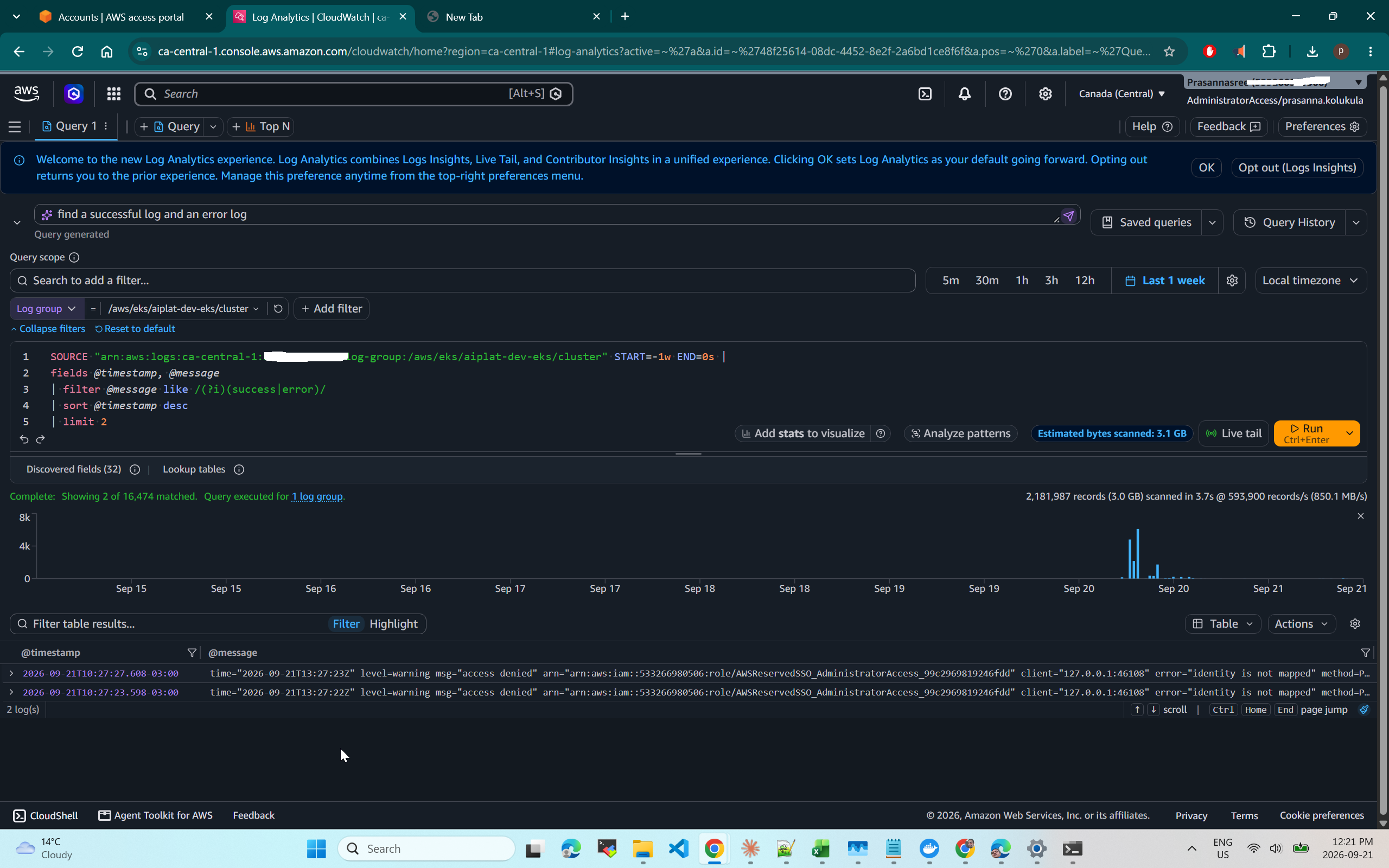 Log search