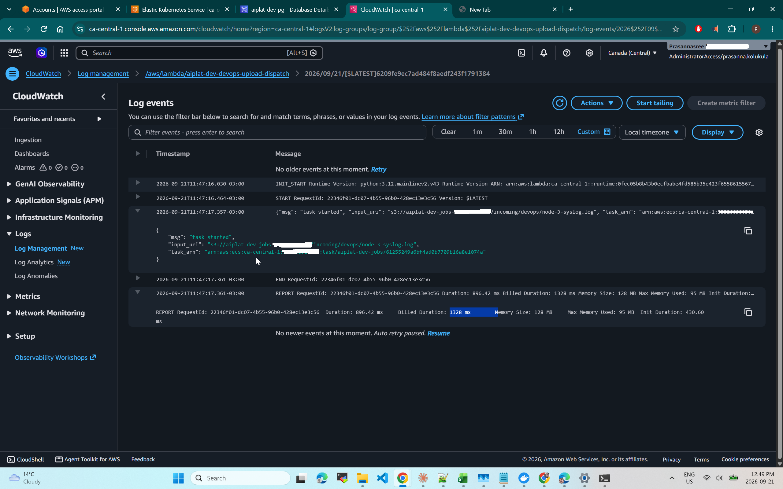 Job logs