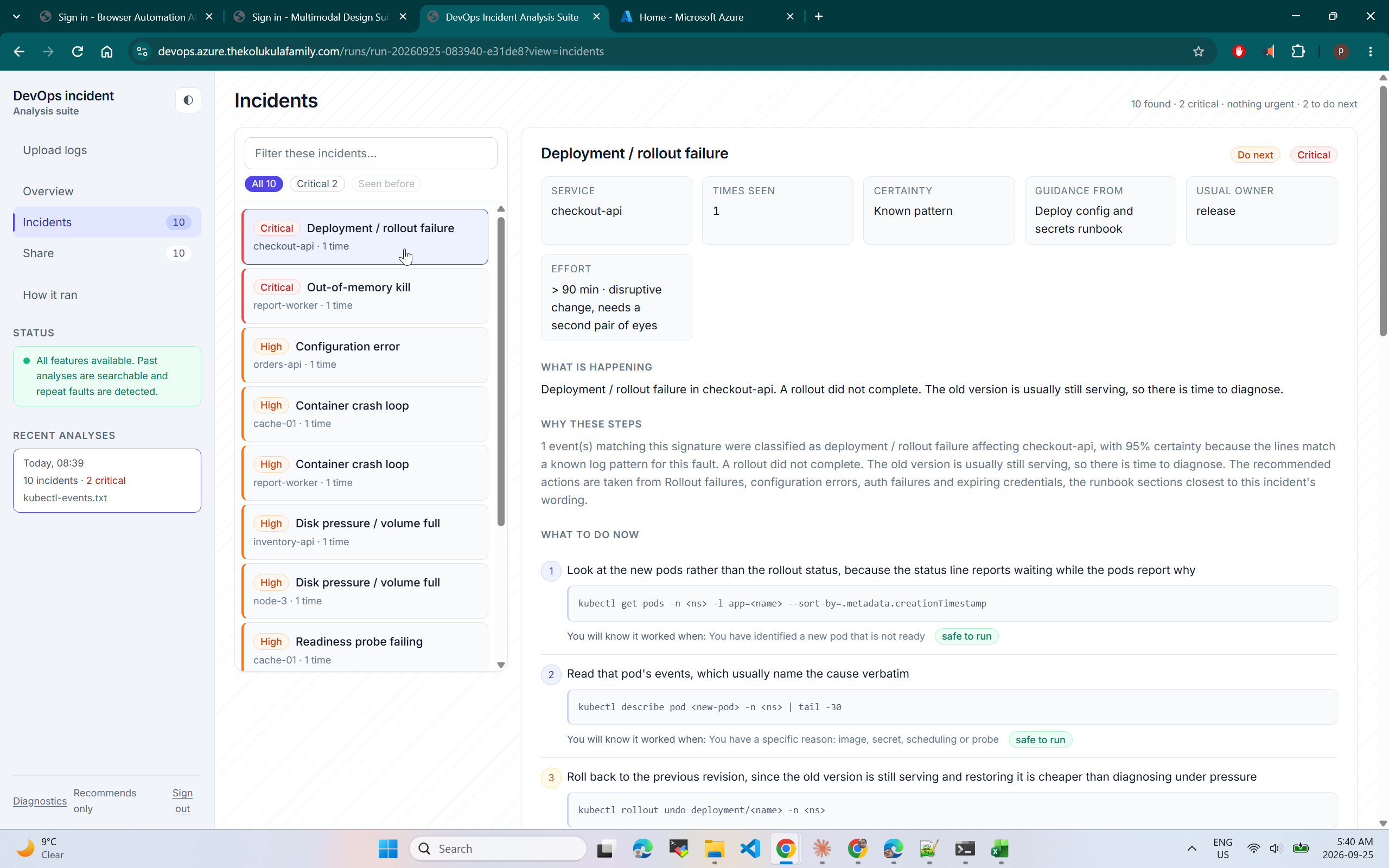 Incidents on Azure