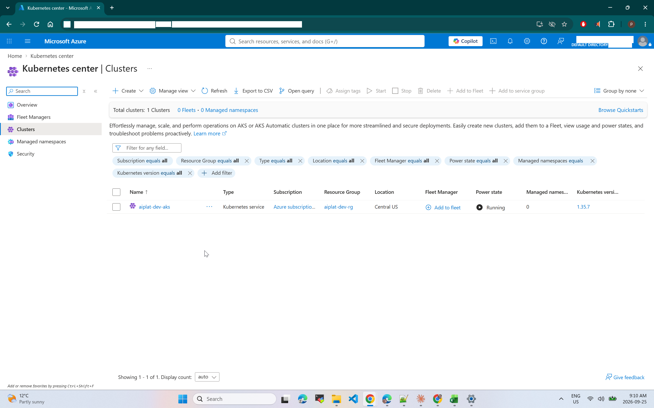 Kubernetes cluster